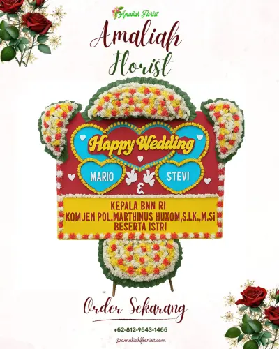 Karangan Papan Bunga Pernikahan di Sadeng